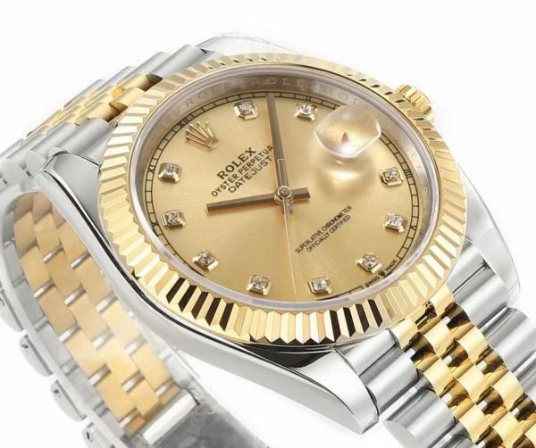 ROLEX Fluted Bezel Two Tone Datejust Collection Automatic Mechanical Movement 100m Waterproof Men's Watches Case Diameter/Size 41mm