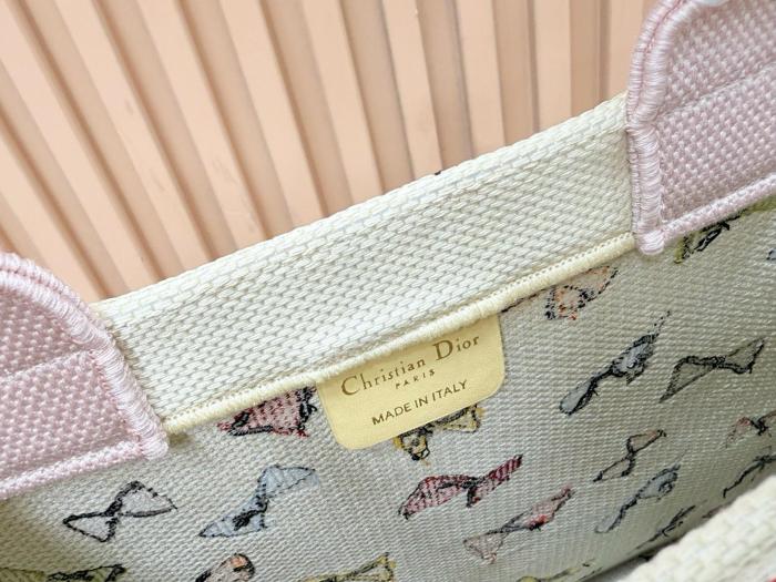 DIOR Dioriviera Cotton Tote Handbag Medium Women's Milk White Multicolor M1354OETR-M941 L36 W16.5 H27.5 cm