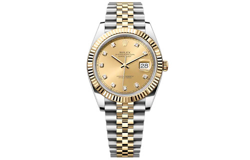 ROLEX Fluted Bezel Two Tone Datejust Collection Automatic Mechanical Movement 100m Waterproof Men's Watches Case Diameter/Size 41mm