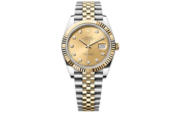 ROLEX Fluted Bezel Two Tone Datejust Collection Automatic Mechanical Movement 100m Waterproof Men's Watches Case Diameter/Size 41mm