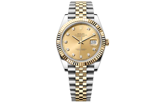 ROLEX Fluted Bezel Two Tone Datejust Collection Automatic Mechanical Movement 100m Waterproof Men's Watches Case Diameter/Size 41mm