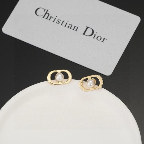 DIOR Resin, Metal Stud Earrings Women's Gold