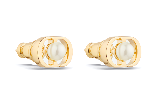 DIOR Resin, Metal Stud Earrings Women's Gold