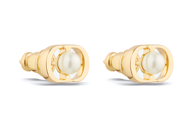 DIOR Resin, Metal Stud Earrings Women's Gold