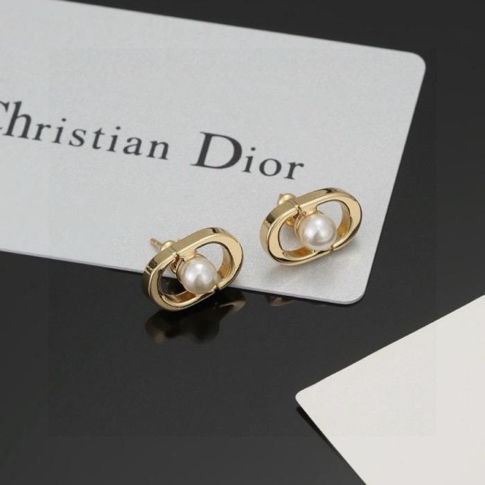 DIOR Resin, Metal Stud Earrings Women's Gold