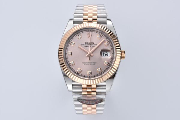 ROLEX Automatic Mechanical Movement 100m Waterproof Men's Watches Watch 41mm Pink Watch Dial