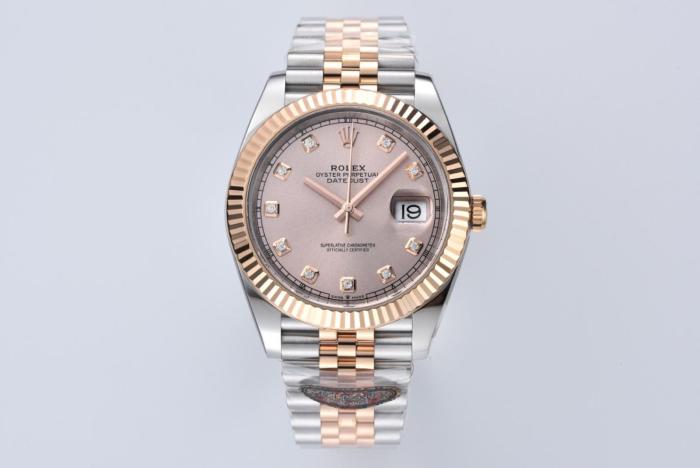 ROLEX Automatic Mechanical Movement 100m Waterproof Men's Watches Watch 41mm Pink Watch Dial