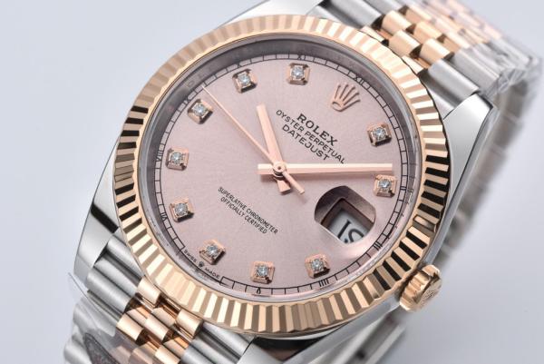 ROLEX Automatic Mechanical Movement 100m Waterproof Men's Watches Watch 41mm Pink Watch Dial
