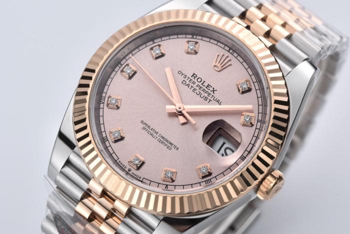 ROLEX Automatic Mechanical Movement 100m Waterproof Men's Watches Watch 41mm Pink Watch Dial