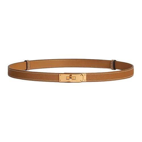 HERMES Kelly Calfskin Leather Belts Women's Width 1.8cm