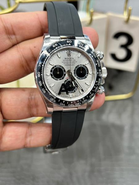 ROLEX Automatic Mechanical Movement 100m Waterproof Unisex Watch 40mm Gray Dial 18K White Gold Watch Case