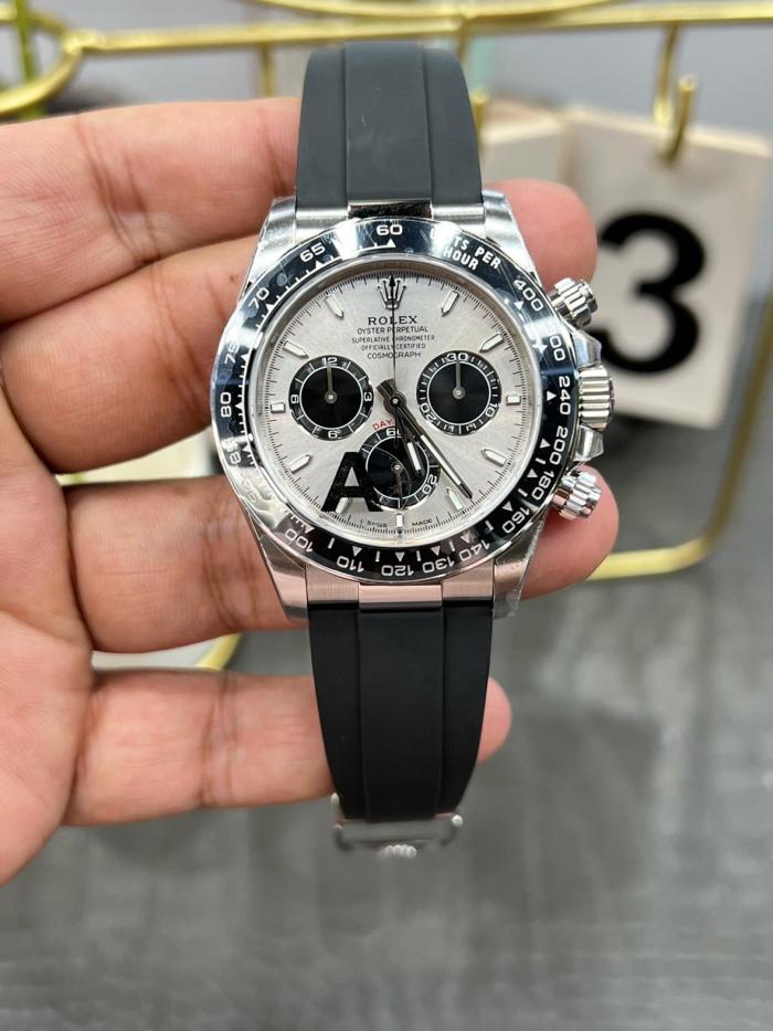 ROLEX Automatic Mechanical Movement 100m Waterproof Unisex Watch 40mm Gray Dial 18K White Gold Watch Case