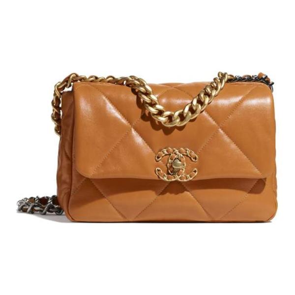CHANEL 19Bag Lambskin Portable Crossbody Bag, Shoulder Bag Women's Brown AS1160-B04852-NC630 size 26*16*9cm