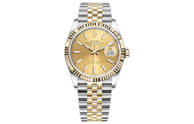 ROLEX Automatic Mechanical Movement Unisex Watch 36mm Gold Dial Oystersteel Case