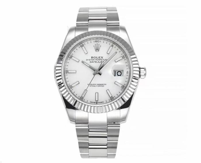ROLEX Automatic Mechanical Movement 100m Waterproof Men's Watches Watch 41mm White Dial Oystersteel Case