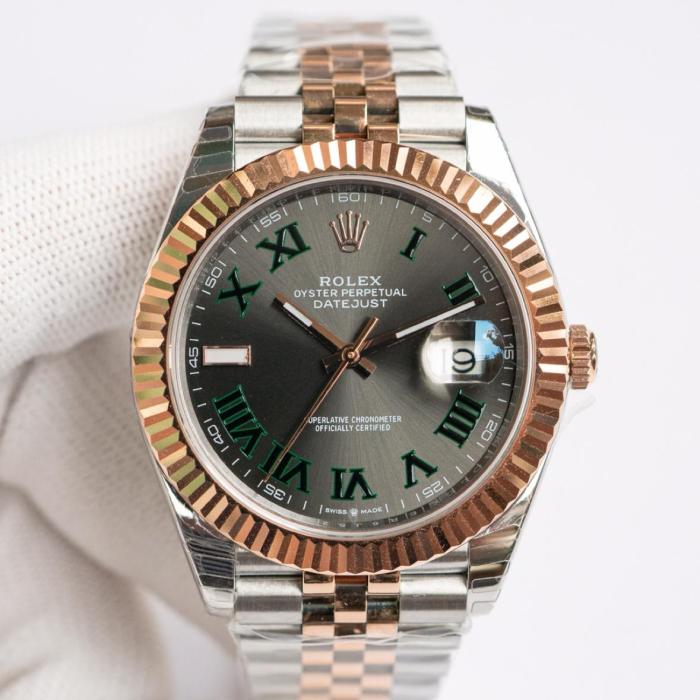 ROLEX Automatic Mechanical Movement 100m Waterproof Men's Watches Watch Gray Dial Oystersteel Strap Case Diameter/Size 41mm