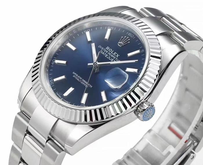 ROLEX Fluted Bezel Datejust Collection Automatic Mechanical Movement Men's Watches Watch 41mm Blue Dial