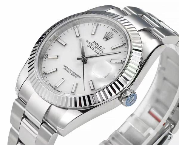 ROLEX Automatic Mechanical Movement 100m Waterproof Men's Watches Watch 41mm White Dial Oystersteel Case