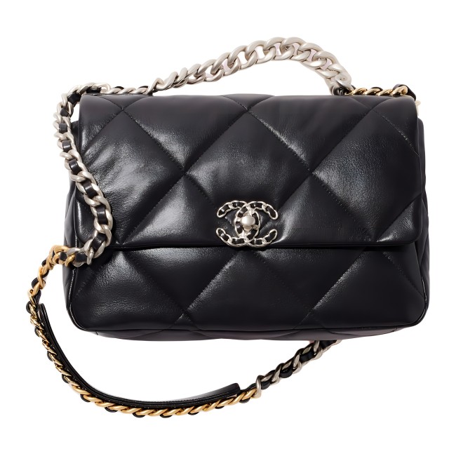 CHANEL 19Bag 19% Sheepskin Material Handbag, Shoulder Bag, Crossbody Bag Medium Women's Black AS1161-B07327-94305 size L30cm W10cm H20cm