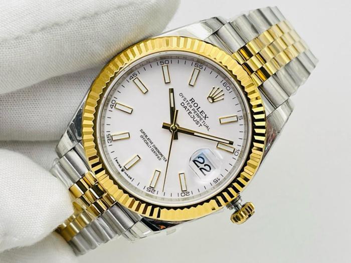 ROLEX Automatic Mechanical Movement 100m Waterproof Men's Watches Watch 41mm White Dial
