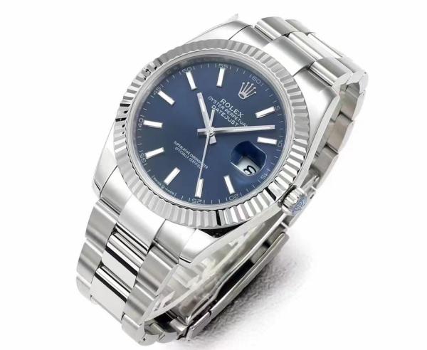 ROLEX Fluted Bezel Datejust Collection Automatic Mechanical Movement Men's Watches Watch 41mm Blue Dial