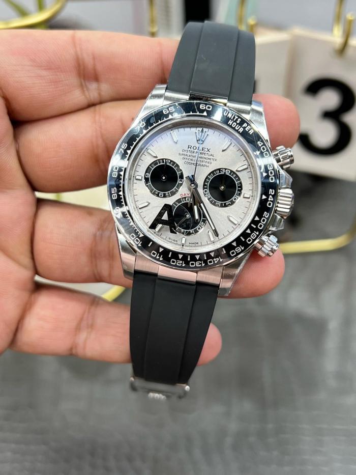ROLEX Automatic Mechanical Movement 100m Waterproof Unisex Watch 40mm Gray Dial 18K White Gold Watch Case