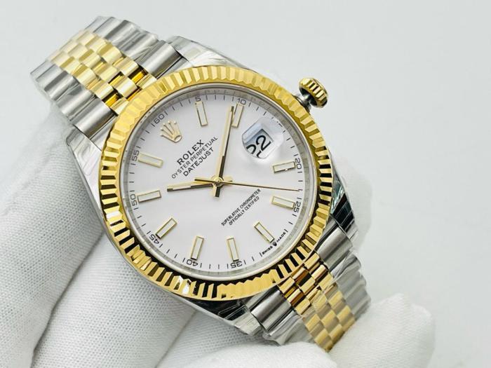 ROLEX Automatic Mechanical Movement 100m Waterproof Men's Watches Watch 41mm White Dial