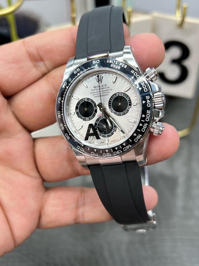 ROLEX Automatic Mechanical Movement 100m Waterproof Unisex Watch 40mm Gray Dial 18K White Gold Watch Case