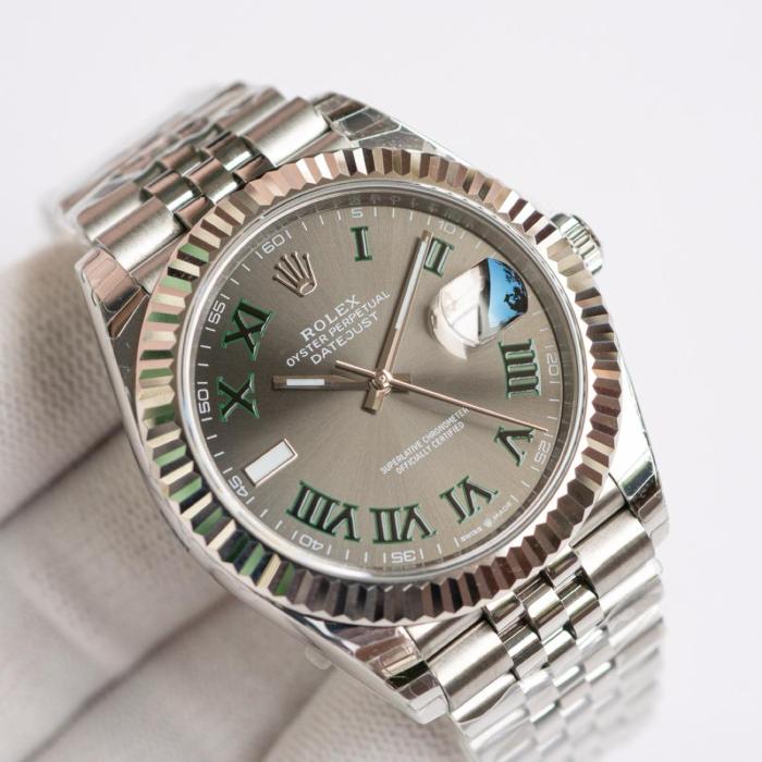 ROLEX Automatic Mechanical Movement 100m Waterproof Men's Watches Watch Gray Dial Oystersteel Strap Case Diameter/Size 41mm