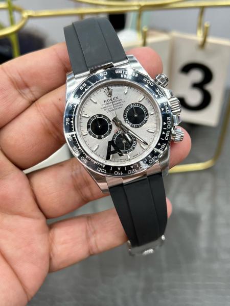 ROLEX Automatic Mechanical Movement 100m Waterproof Unisex Watch 40mm Gray Dial 18K White Gold Watch Case
