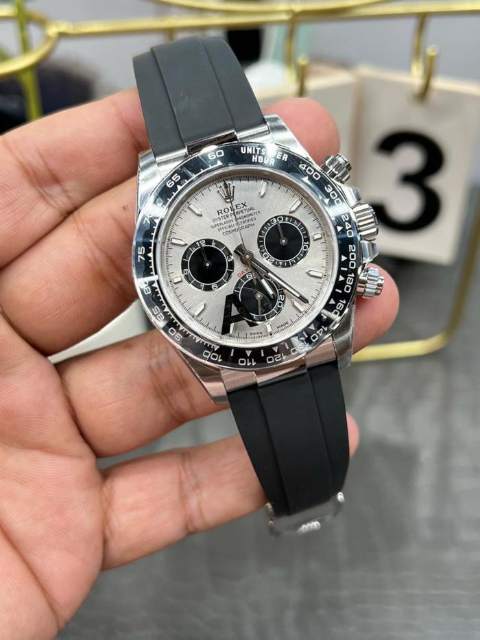 ROLEX Automatic Mechanical Movement 100m Waterproof Unisex Watch 40mm Gray Dial 18K White Gold Watch Case