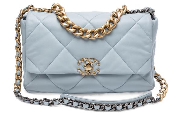 CHANEL 19Bag Sheepskin Flap Bag, Handbag, Shoulder Bag, Crossbody Bag Medium Women's Light Blue AS1161-B04852-NG752 size 20*30*10cm