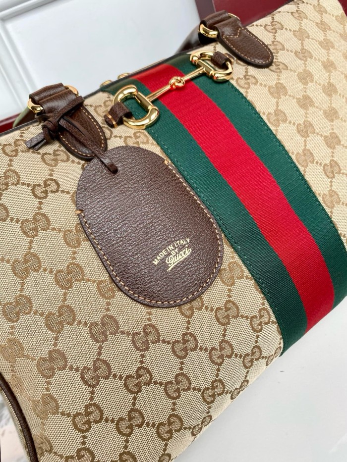 GUCCI GG Canvas Shoulder Bag Large Women's Sand & Dark Brown 866734-FAFV9-9653 L38.5cm W13cm H22.5cm