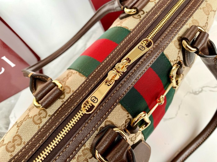 GUCCI GG Canvas Shoulder Bag Large Women's Sand & Dark Brown 866734-FAFV9-9653 L38.5cm W13cm H22.5cm