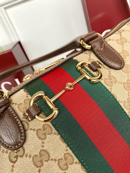 GUCCI GG Canvas Shoulder Bag Large Women's Sand & Dark Brown 866734-FAFV9-9653 L38.5cm W13cm H22.5cm