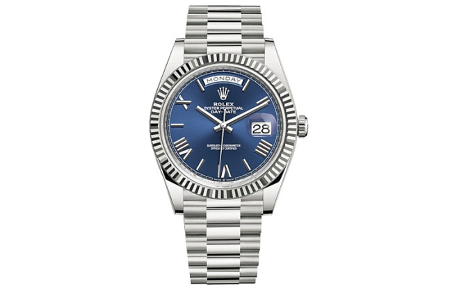 ROLEX Dog Collar, Sunday Calendar Automatic Mechanical Movement Men's Watches Watch 40mm Silver Dial