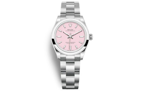 ROLEX Smooth Bezel, Oyster Perpetual Type Automatic Mechanical Movement Women's Watch 31mm Pink Watch Dial