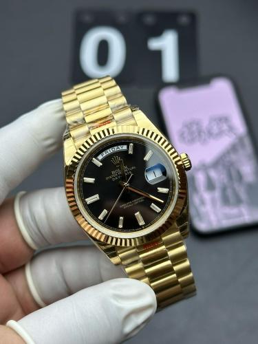 ROLEX Dog Collar, Sunday Calendar Automatic Mechanical Movement Men's Watches Watch 40mm Black Dial
