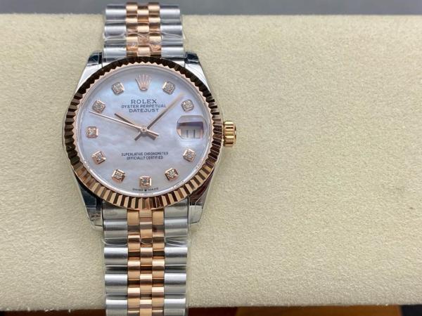 ROLEX Automatic Mechanical Movement 100m Waterproof Women's Watch 31mm Mother of Pearl Color Watch Dial