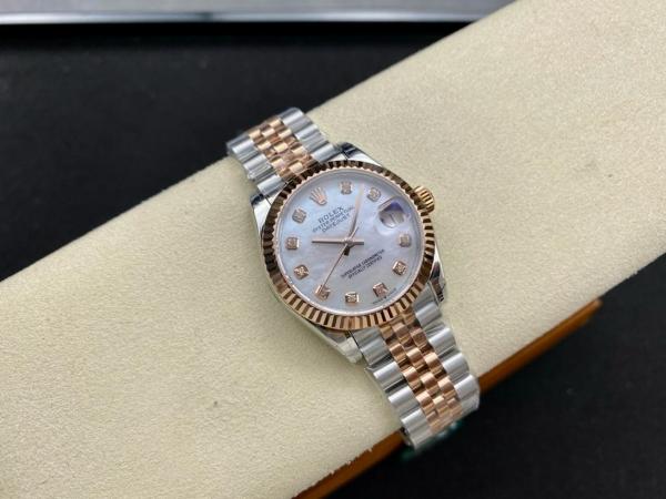ROLEX Automatic Mechanical Movement 100m Waterproof Women's Watch 31mm Mother of Pearl Color Watch Dial