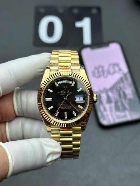 ROLEX Dog Collar, Sunday Calendar Automatic Mechanical Movement Men's Watches Watch 40mm Black Dial