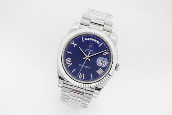 ROLEX Dog Collar, Sunday Calendar Automatic Mechanical Movement Men's Watches Watch 40mm Silver Dial