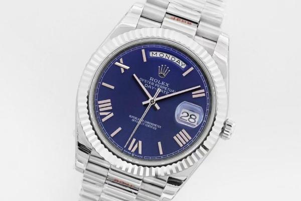ROLEX Dog Collar, Sunday Calendar Automatic Mechanical Movement Men's Watches Watch 40mm Silver Dial