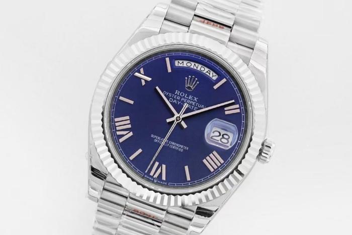 ROLEX Dog Collar, Sunday Calendar Automatic Mechanical Movement Men's Watches Watch 40mm Silver Dial