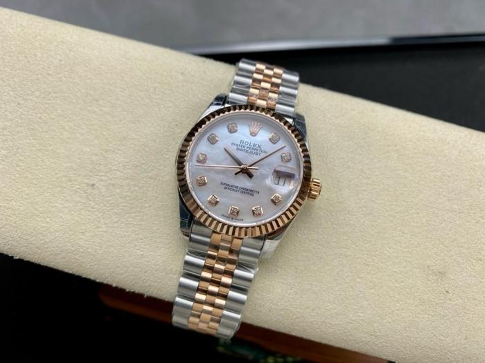 ROLEX Automatic Mechanical Movement 100m Waterproof Women's Watch 31mm Mother of Pearl Color Watch Dial