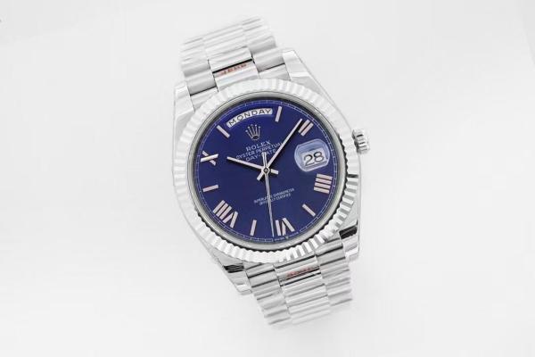 ROLEX Dog Collar, Sunday Calendar Automatic Mechanical Movement Men's Watches Watch 40mm Silver Dial