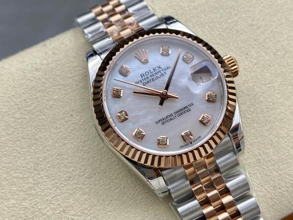 ROLEX Automatic Mechanical Movement 100m Waterproof Women's Watch 31mm Mother of Pearl Color Watch Dial