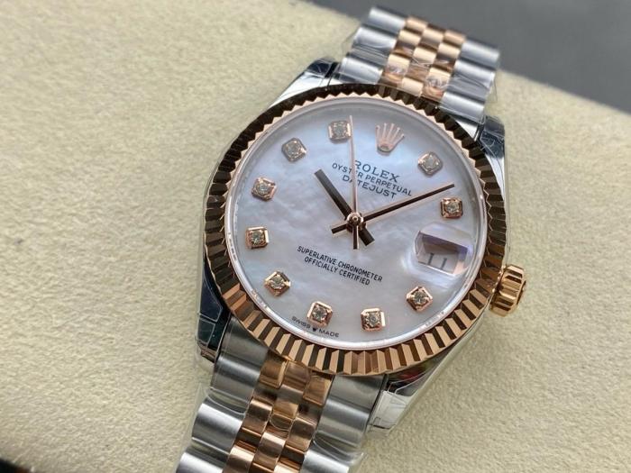 ROLEX Automatic Mechanical Movement 100m Waterproof Women's Watch 31mm Mother of Pearl Color Watch Dial