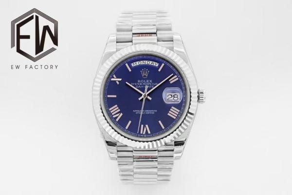 ROLEX Dog Collar, Sunday Calendar Automatic Mechanical Movement Men's Watches Watch 40mm Silver Dial