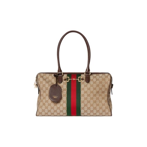 GUCCI GG Canvas Shoulder Bag Large Women's Sand & Dark Brown 866734-FAFV9-9653 L38.5cm W13cm H22.5cm